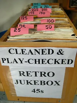 Vinyl Record Retro 60s 70s Jukebox 45 Rpm You Select Cleaned & Plays VG+ Or NM- • $5.99