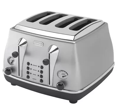 DeLonghi CTO4003S Icona 4 Slice Toaster -Silver Brand NEW • $139.99