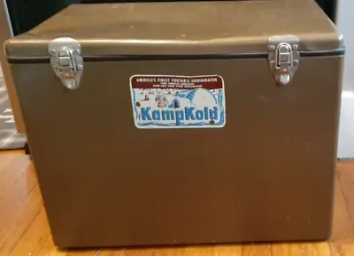 Vintage Kamplite Kampkook Kampkold Aluminum Ice Chest Cooler Brown • $110