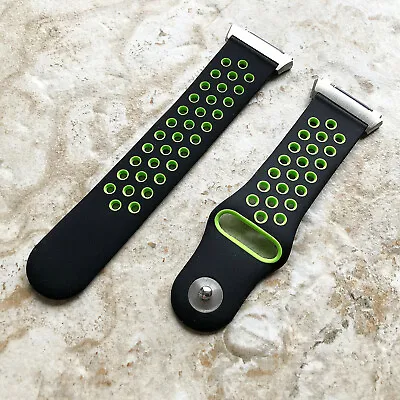 Black With Green Smooth Rubber Silicone Sports Band Strap For Fitbit Ionic • $27.24
