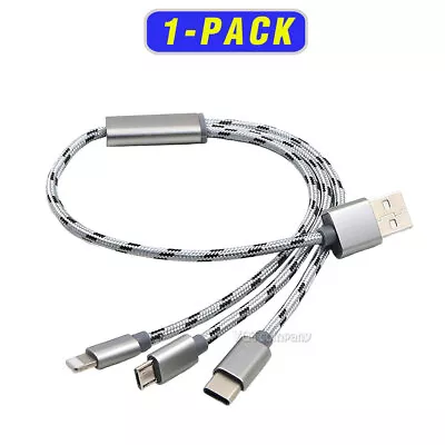 3in1 USB Charging Cable Multi Port Charger Cord For LG K51/K92 5G/Stylo 6/5/4/3 • $7.99