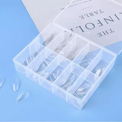 Nail Art Storage Case Rhinestone Gems Accessories Clear Plastic Empty Conta*TM • £3.90