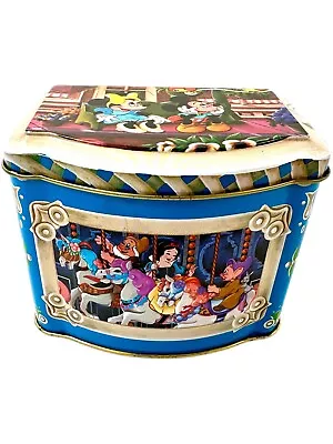 Walt Disney World Vintage Mickey Mouse Candy Tin Snow White Dwarfs Goofy England • $14.95