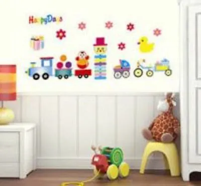 £6.03 • Buy Train Happy Days  Nursery Childrens Wall Sticker Decoration Wall Art