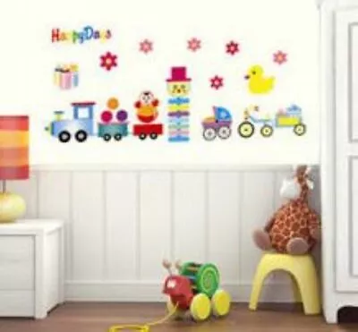 £6.03 • Buy Train Happy Days  Nursery Childrens Wall Sticker Decoration Wall Art