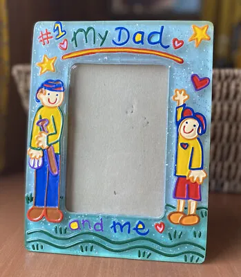 My Dad And Me Father's Day Picture Frame Resin Art Daddy Gift Number One 1 Cute! • £13.30