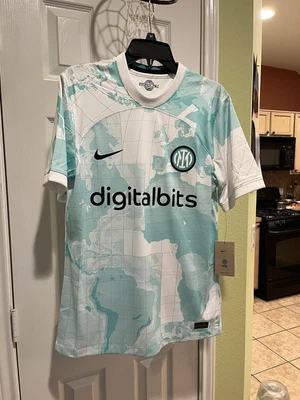 $80 • Buy Nike Inter Milan 2022-23 Away Soccer Jersey - White/Light Aqua/Blackened Blue