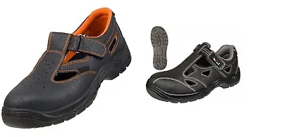 Safety Perforated Sandal Work Shoes Boots  Workwear Black • £12.99