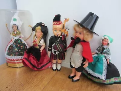 1960-70's National COSTUME DOLLS LOT   France Spain Scottish Piper Wales • £4.99