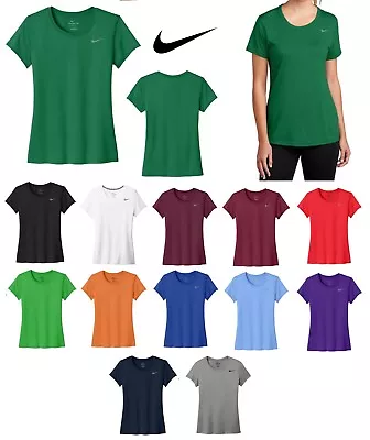 Ladies Nike Eco-friendly Dri-fit Wicking T-shirt Short Sleeve Crew Neck S-2xl • £32.70