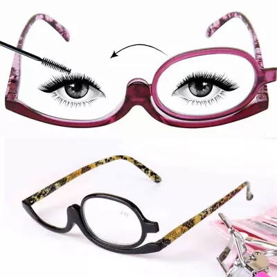 Women Makeup Eye Glasses +1.0 +4.0 Glasses Flip Magnifying Vanity Mirror Reading • £4.99