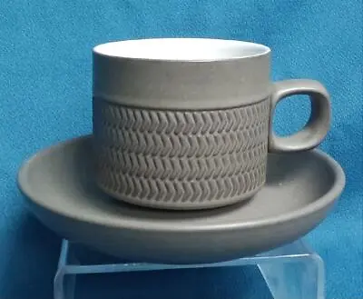 Denby Chevron Tea Cup And Saucer - 4 Ring • £9.95