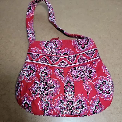 Vera Bradley FRANKLY SCARLET Red Pink Floral Hannah Small Handbag • $18