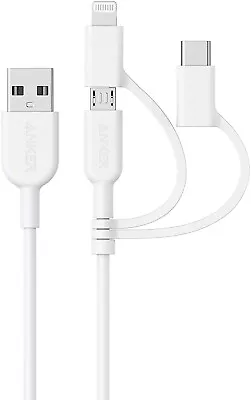 Anker 3-in-1 Cable Lightning/Type C/Micro USB Cable For IPhone IPad HTC LG • $23.99