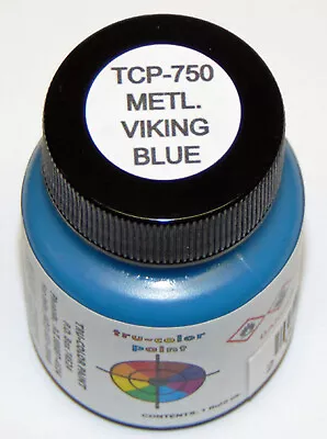 METALLIC VIKING BLUE TRU-COLOR AIR BRUSH PAINT Automobile Car Truck Modl TCP7502 • $16.99