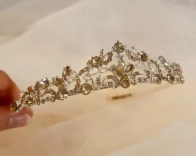 Crystal Tiara Bridal Wedding Pageants Hair Crown Bride Headband Rhinestone • £15.95