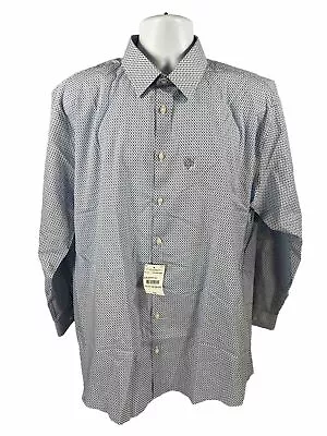 NEW JF J.Ferrar Mens Blue/White Slim Fit Long Sleeve Button Up Shirt - XL • $17.46