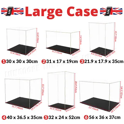 Large Acrylic Display Case Clear Perspex Box Dustproof Action Figures Install UK • £20.97