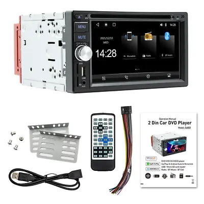 Double Din Car DVD Player Bluetooth Stereo Radio Carplay Android Auto USB AUX • $131.30