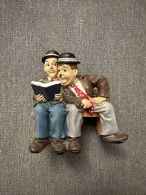 Vintage Laurel And Hardy - Resin Ornament - Sitting On Bench - Rare • £24.99