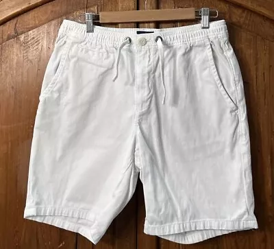 SUPERDRY Men's White Drawstring Chino Shorts SZ Med EC • $28