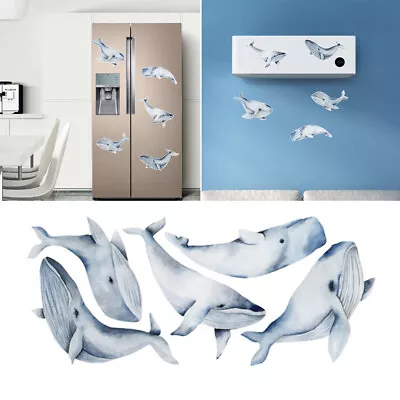 Whale Wall Decal Refrigerator Decals Sea Decorative Peel Under Water Sea Sticker • £8.58