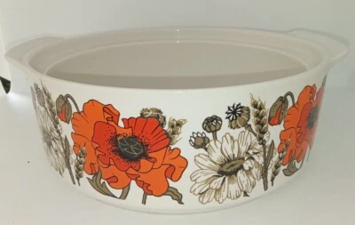 £7 • Buy Vintage J&G Meakin Studio 1970s Poppy Serving Bowl No Lid