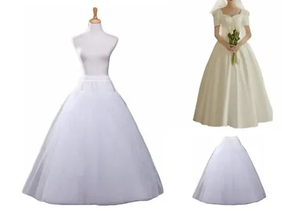 RULTA UK White 3-Layers Tulle Hoopless Wedding Dress Underskirt Petticoat SF • £15.89