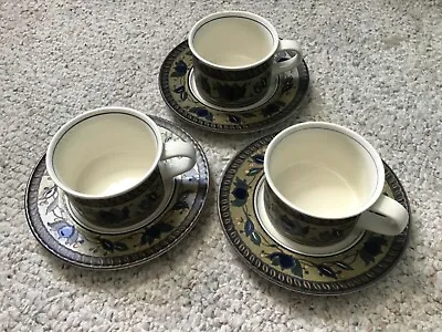 Set Of 3 Mikasa Arabella CAC01 Coffee Tea Cups And Saucers • $9.99