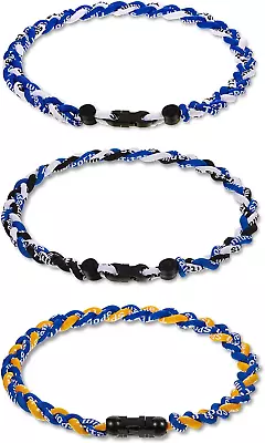 3 Pieces Baseball Necklaces Three Braided Rope Tornado Necklaces Sports Titanium • $16.53