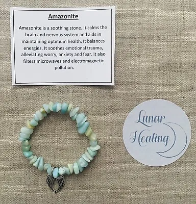 £5.50 • Buy Amazonite Healing Crystal Bracelet Soothing Worry Anxiety