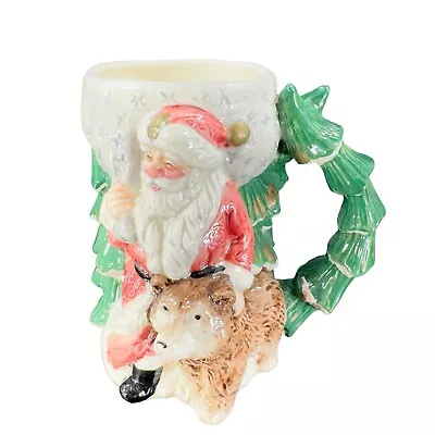 1990 OCI Vintage Ceramic Santa Claus Coffee Mug Cup Whimsical Christmas Decor • $12