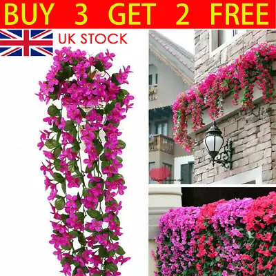 UK Artificial Fake Hanging Flowers Vine Plants Home Garden Decor Indoor Outdoor • £2.99