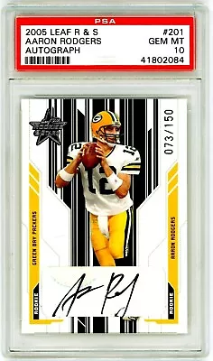 AARON RODGERS 2005 Leaf Rookies & Stars Rookie RC Auto 073/150 PSA 10 Gem Mint • $2649.99