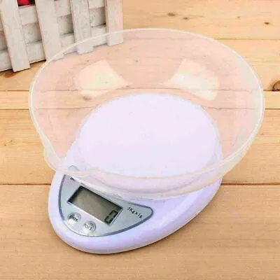 5kg LCD Digital Scales Kitchen Electronic Cooking Food Bowl Scale Measuring Tool • £10.99