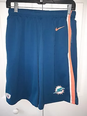 MIAMI DOLPHINS Shorts Mens Medium Blue White Orange NFL Training Nike • $28.99