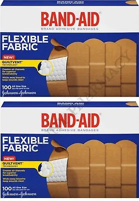 Band-Aid Bandages Flexible Fabric 1  X 3  100 Count ( 2 Pack )=200 Bandages  • $21.89