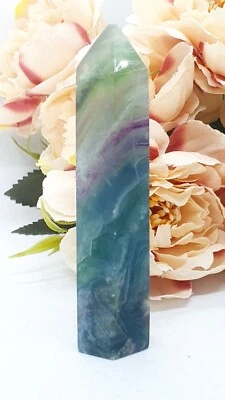£6 • Buy ***SALE*** Rainbow Fluorite Tower Point Crystal Green Purple 