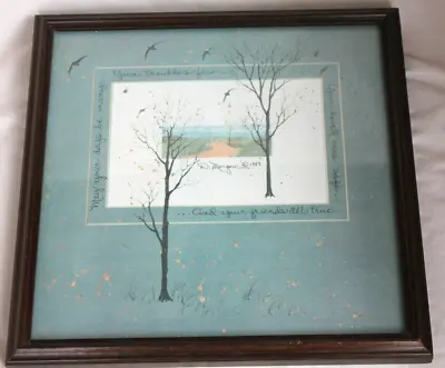 1989 D. Morgan Signed Print Framed Friends Days Be Many Blessing Trees Path Road • $24.25