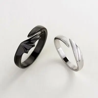 2x Matching Rings For Woman Man Angel Devil Open Rings Adjustable Couple Rings • $6.72