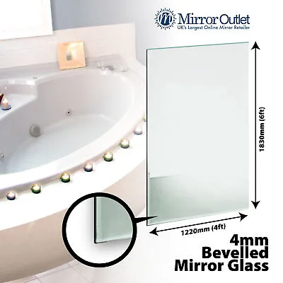£124.99 • Buy Extra Large Mirror Bevelled Bathroom Glass 4mm Thick 6Ft X 4Ft 183cm X 122cm
