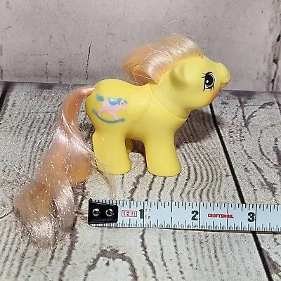 Vintage 80s G1 My Little Pony Newborn Baby Milkweed Yellow Toy Hasbro 1987 MLP • $9.99
