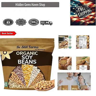 Organic Soybeans Bulk - High Protein & Fiber - Ideal For Edamame Soy Milk Tofu • $65.79