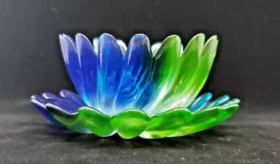 Vtg Rare Waltherglas Blue And Green Serving Bowl With Plate Studio Nova Solaris • $57