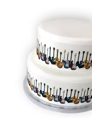 A4 Edible Decor Icing Sheet Guitar Music Ribbon Border Edging Cake Topper • £3.49