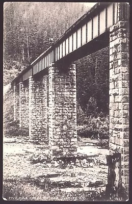 C1910 Unused Postcard - Glacier 5 Mile Creek Bridge British  Columbia - Fine + • $12.95