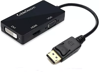 CABLEDECONN Multi-Function Displayport Dp To HDMI/DVI/VGA Male To Female 3-in-1 • $12.45