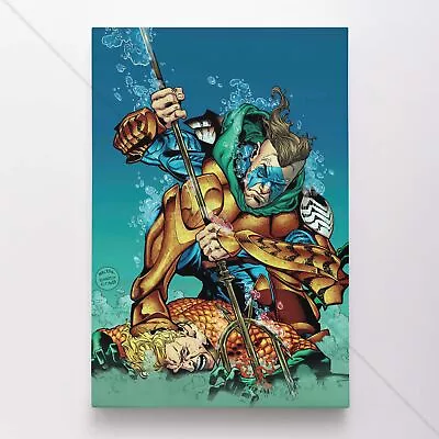 $54.95 • Buy Aquaman Poster Canvas Justice League DC Comic Book Cover Art Print #15515