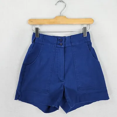 Woolrich Woman Shorts Womens 6 Blue Vintage 60s 70s High Waisted Espa Twill • $20.95