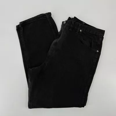 Wrangler Jeans Mens 44 Black Denim Pants Outdoors Casual Pockets 44x32 * • $3.49